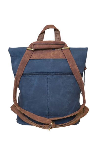 Torba 54 COCO - ruksak suede bicolor preklop 2 zips - l.blue/d.blue