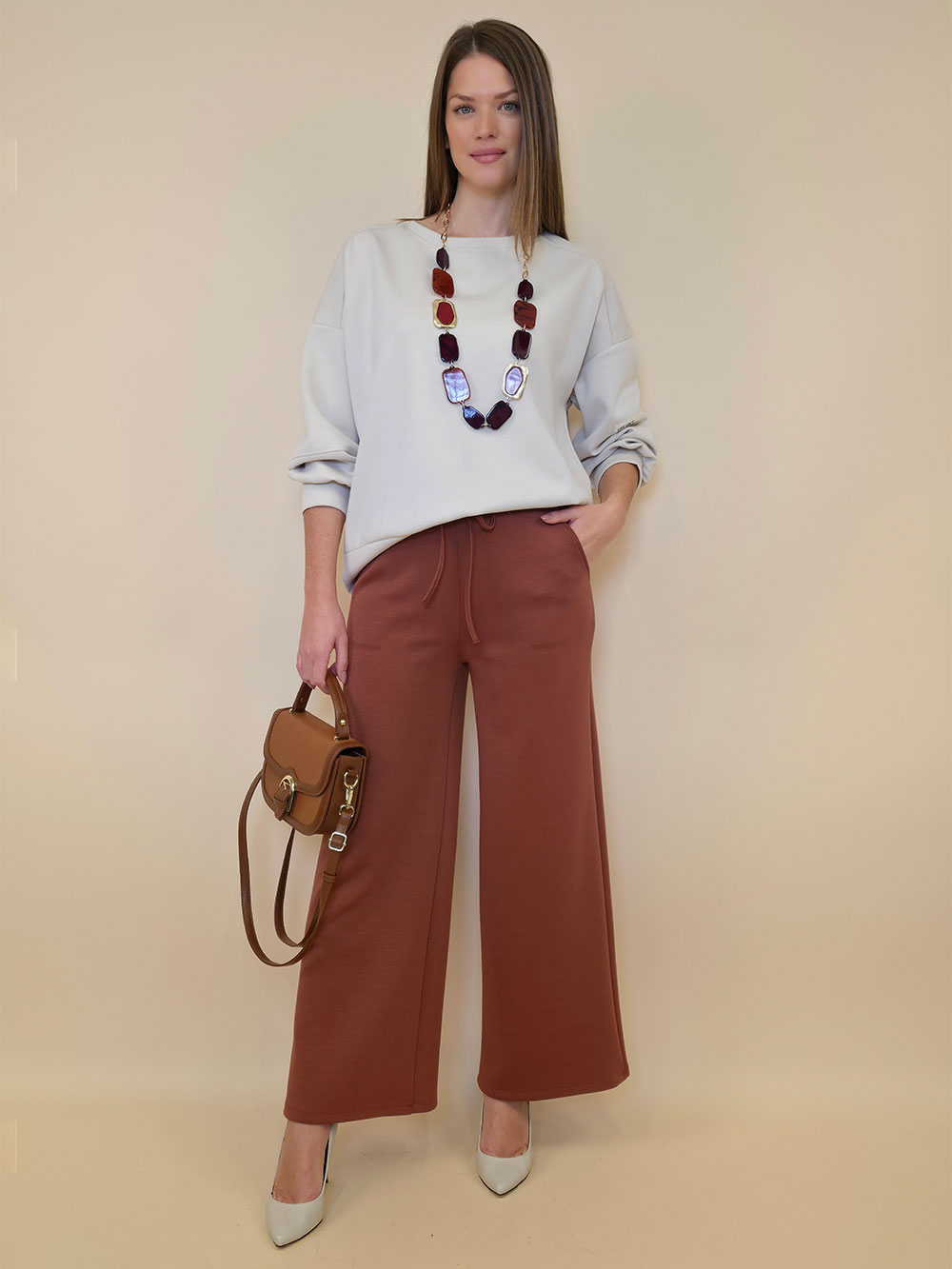 Hlače 46 Pelion - jersey UN - coccio