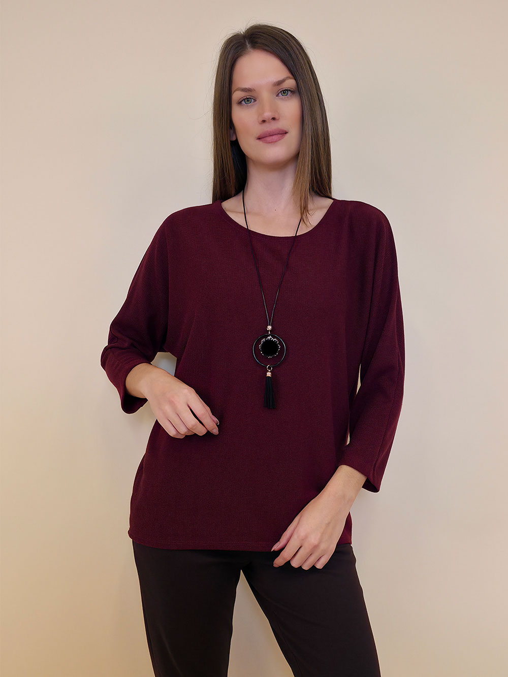 Tunika+ogrlica 42 Aguilar - jersey UN - burgundy