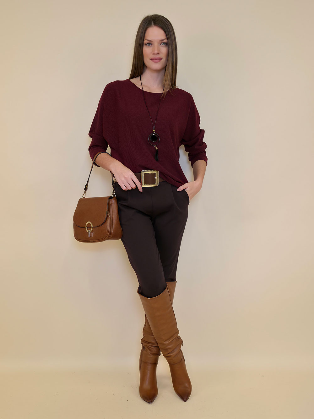 Tunika+ogrlica 42 Aguilar - burgundy - Slika 2