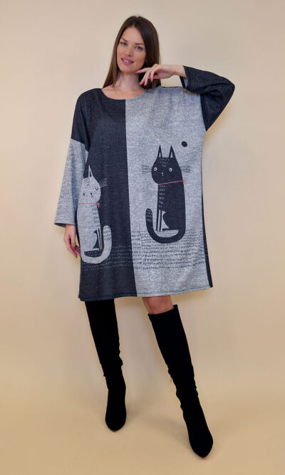 Haljina+šal 42 Arkansas - jersey - Cats in Grey
