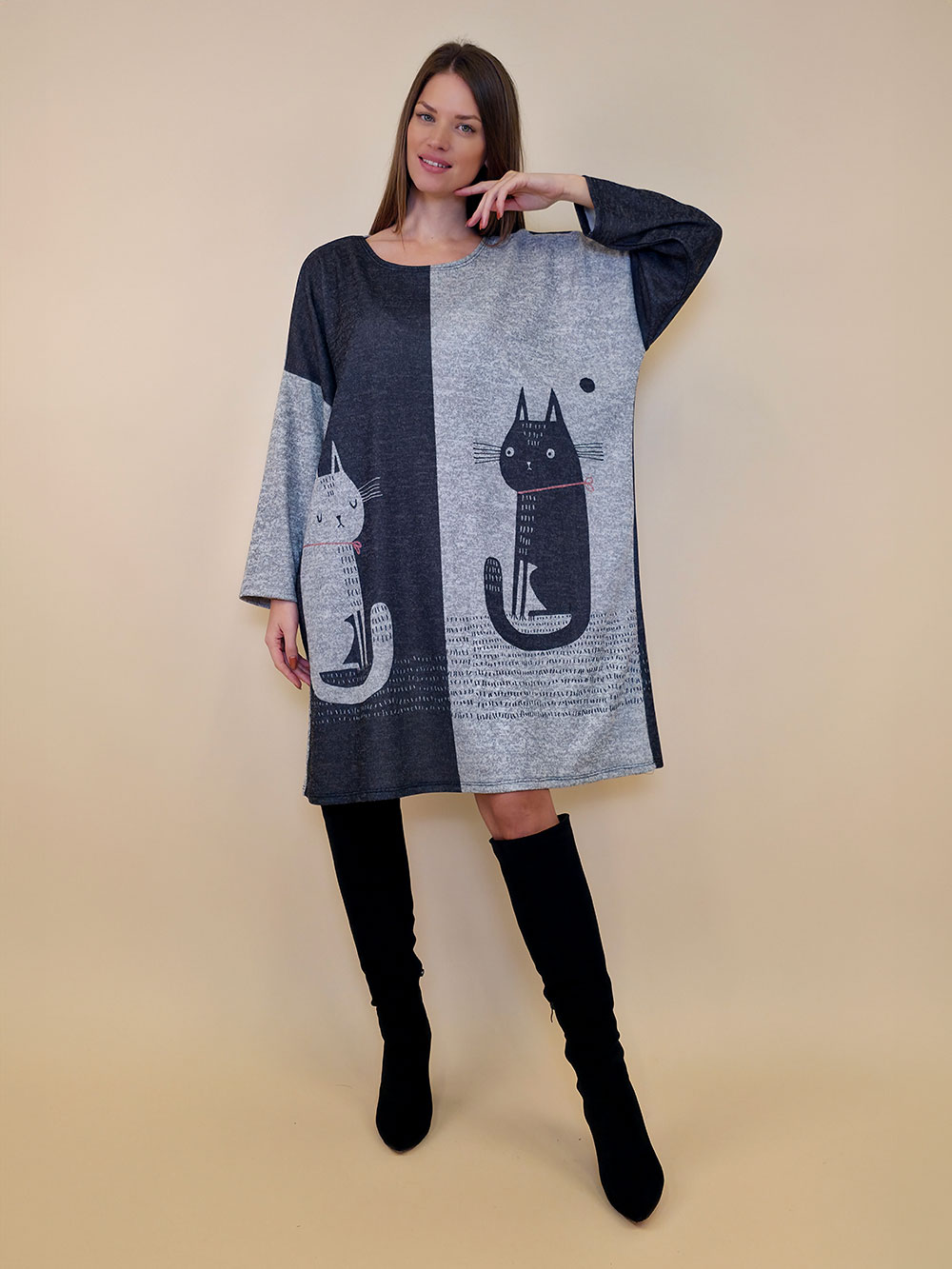 Haljina+šal 42 Arkansas - jersey - Cats in Grey