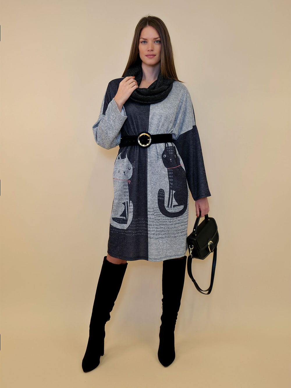 Haljina+šal 42 Arkansas - jersey - Cats in Grey