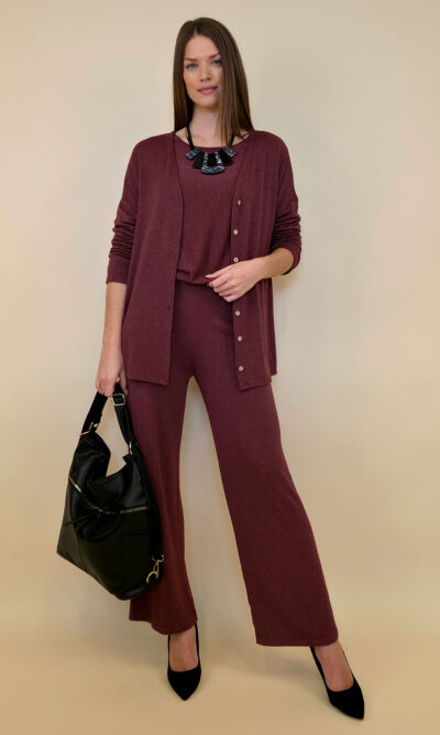 Hlače 36 Donald - jersey UN - burgundy