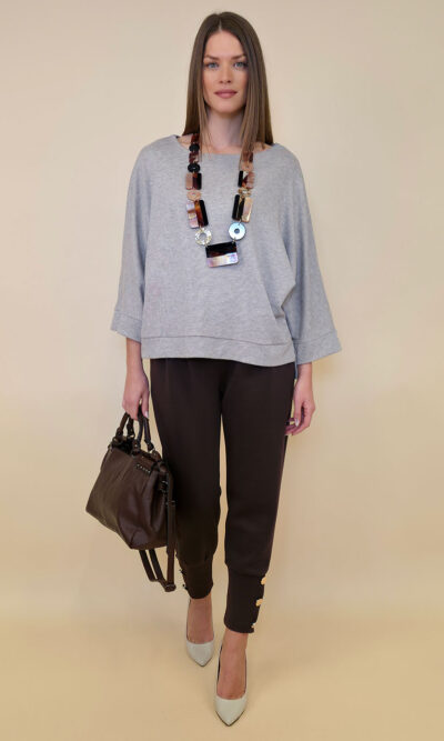 Majica 46 Grafton - jersey UN rebrasto - beige