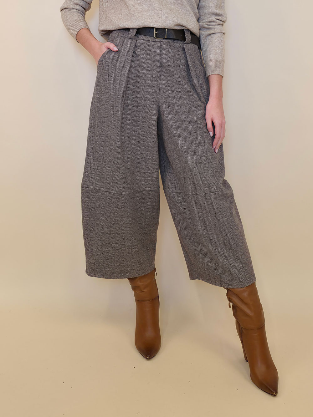 Hlače+remen 60 Gaston/W - fango - Slika 2