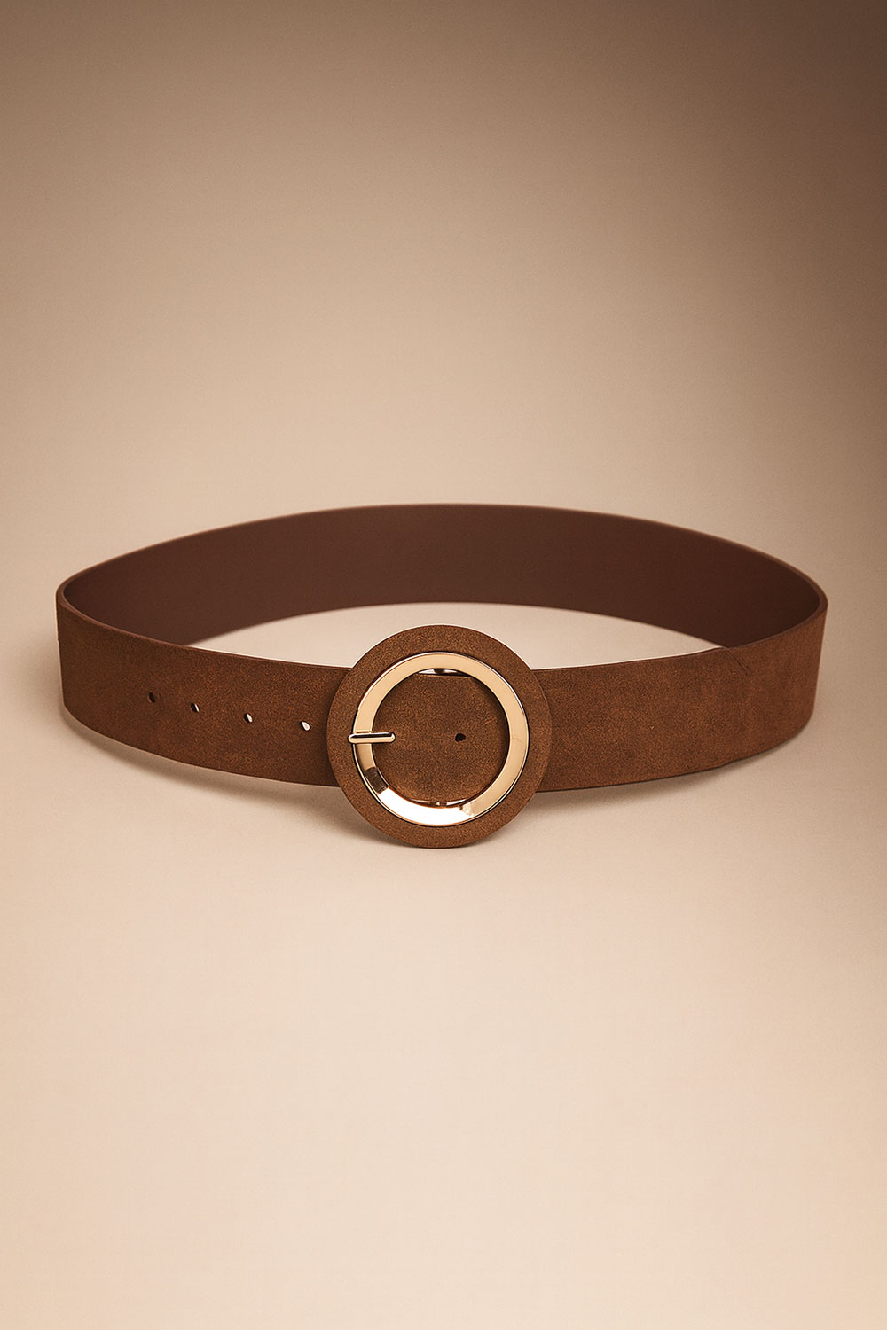 Remen 28 - AM uži suede golden ring buckle - coffee