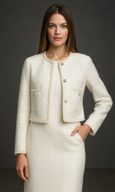 Jakna 60 Bennet - jersey UN ciniglia - white