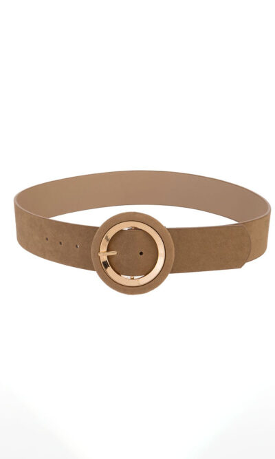 Remen 28 - AM uži suede golden ring buckle - taupe