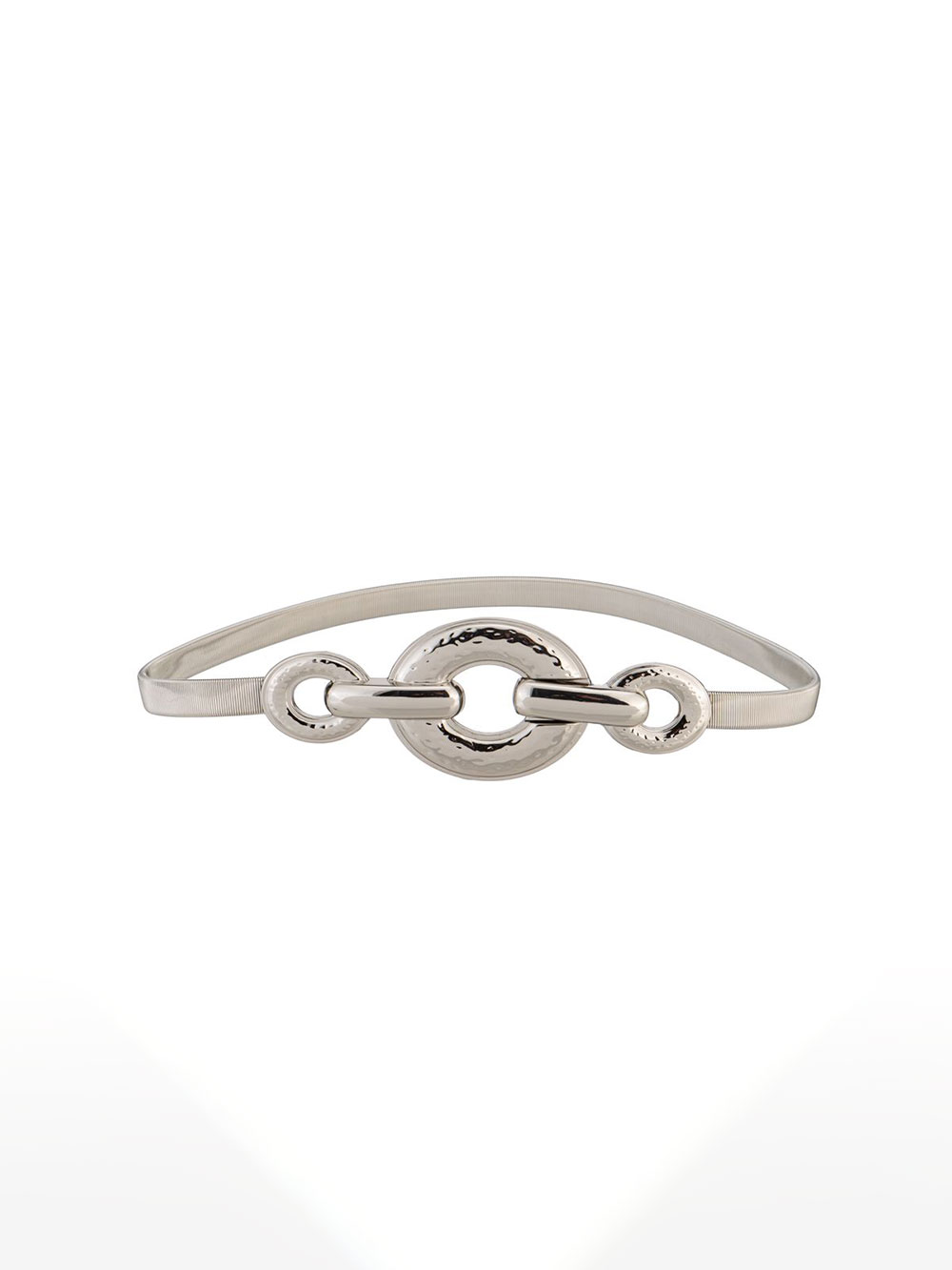 Remen 38 - AM metal elastic 1+2 onyx buckles - l.silver