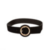 Remen 28 - AM uži suede golden ring buckle - black