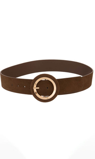 Remen 28 - AM uži suede golden ring buckle - coffee