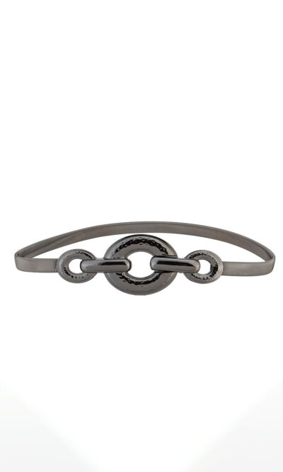 Remen 32 - AM metal elastic 1+2 onyx buckles - silver