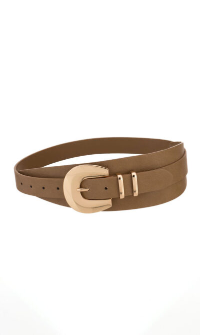 Remen 32 - AM uži double belt - taupe