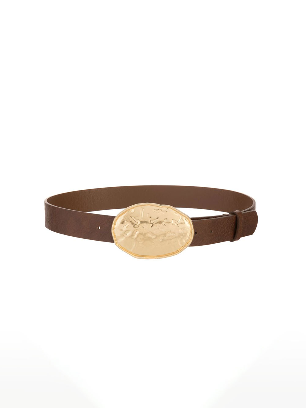 Remen 28 - AM uži golden shield buckle - brown