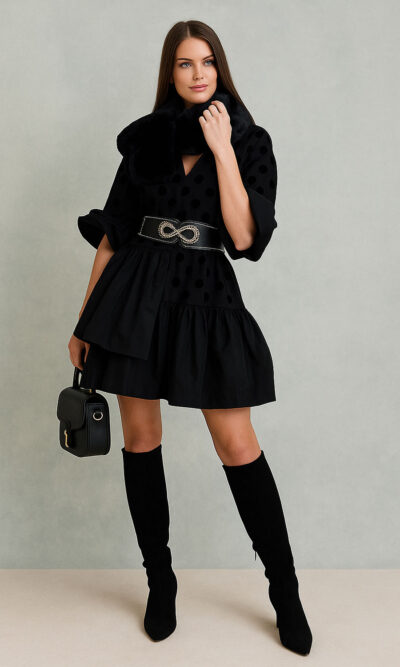 Haljina 69 Nebraska - pr/camoshio suede touch tufne - black