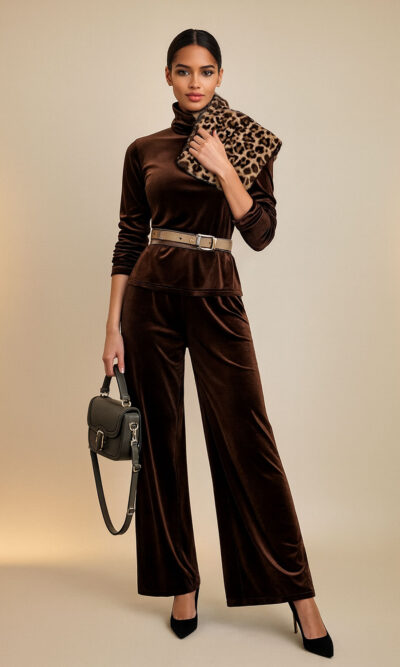 Hlače 40 Doyle - velvet UN - brown