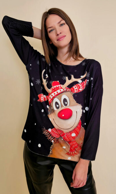 Majica 40 BellArt - jersey print - Božić Rudy black