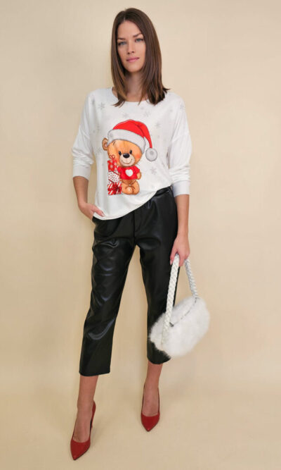 Majica 40 BellArt - jersey print - Božić Teddy white