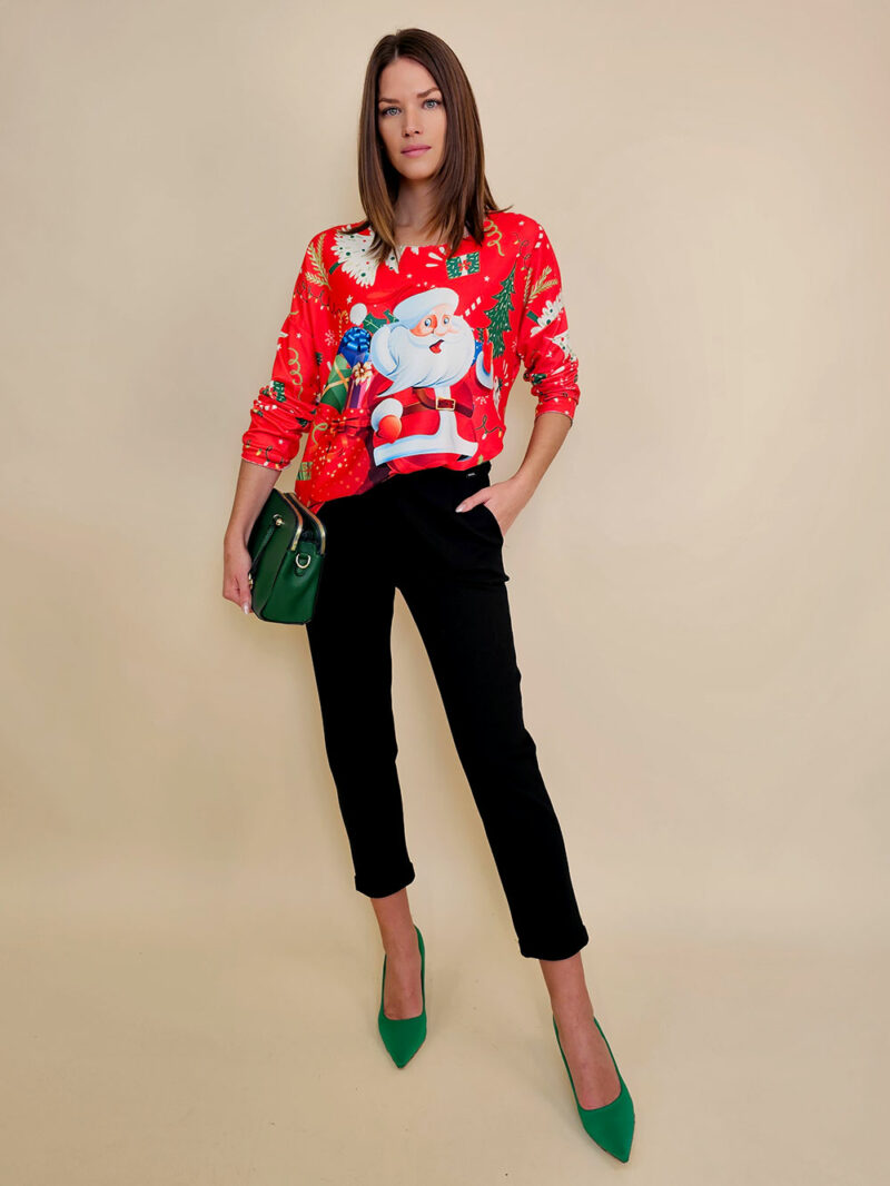 Majica 40 BellArt - jersey print - Božić Santa red