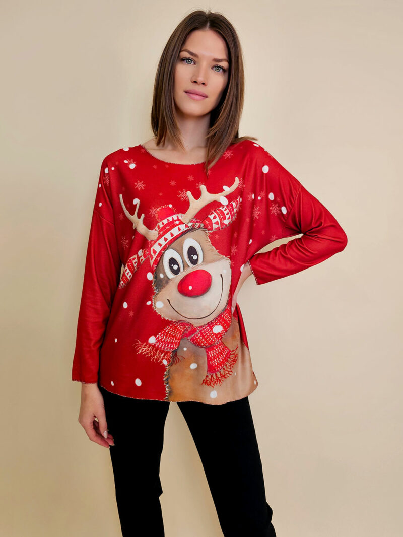 Majica 40 BellArt - jersey print - Božić Rudy red