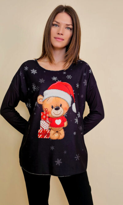 Majica 40 BellArt - jersey print - Božić Teddy black