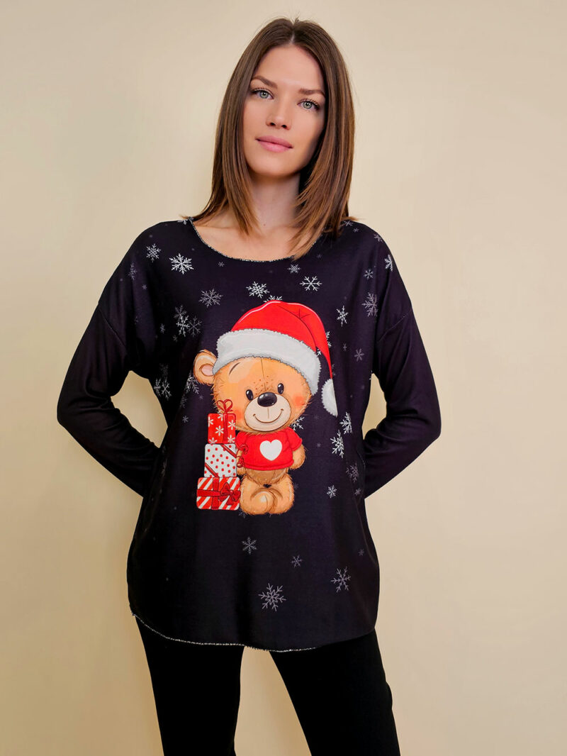 Majica 40 BellArt - jersey print - Božić Teddy black