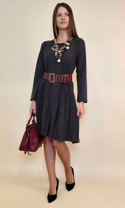 Haljina 40 Salem - jersey plisse UN - brown