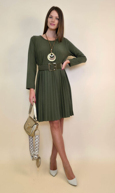 Haljina 40 Salem - jersey plisse UN - military