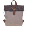 Torba 54 COCO - ruksak suede bicolor preklop 2 zips - fango/coffee