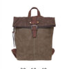 Torba 54 COCO - ruksak suede bicolor preklop 2 zips - brown/coffee