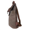 Torba 54 COCO - ruksak suede bicolor preklop 2 zips - brown/coffee