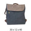 Torba 54 COCO - ruksak suede bicolor preklop 3 zips - d.blue/khaki