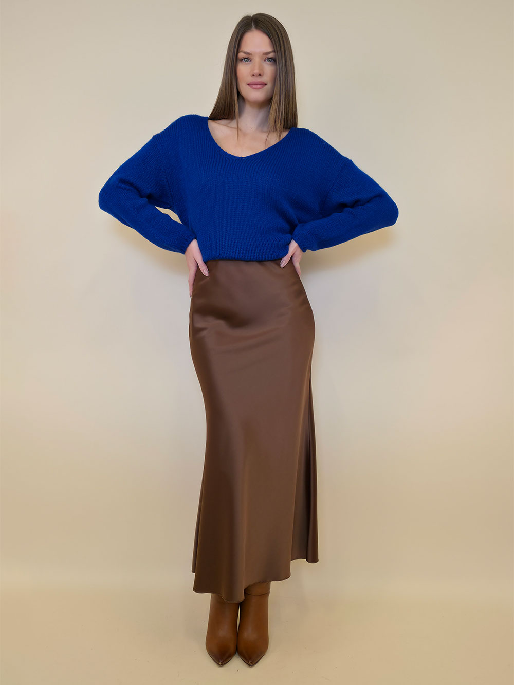 Suknja 48 Osceola - saten UN - brown