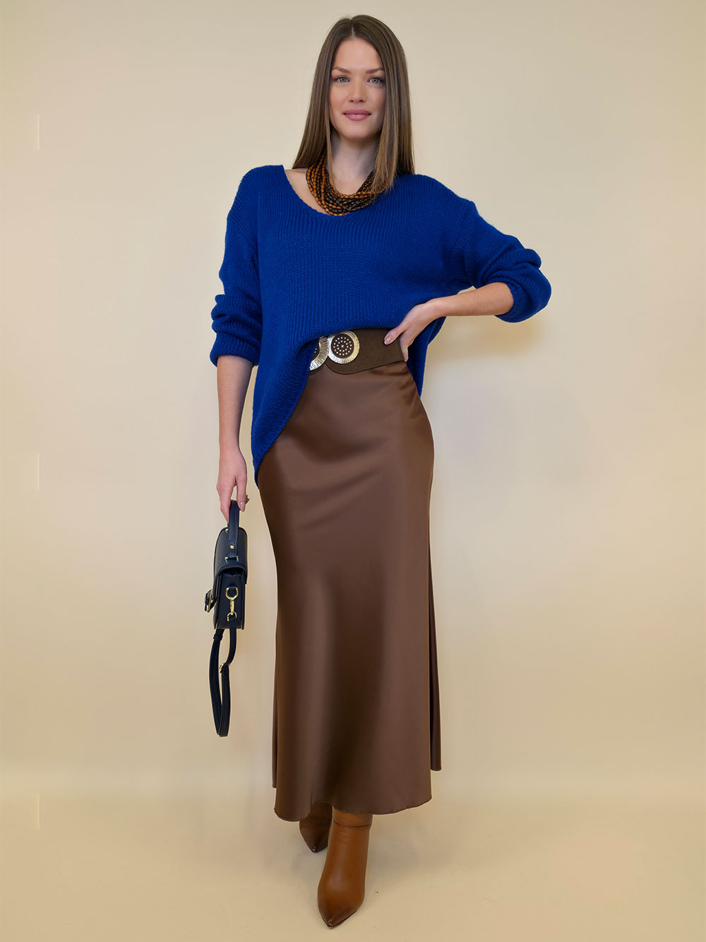 Suknja 48 Osceola - saten UN - brown