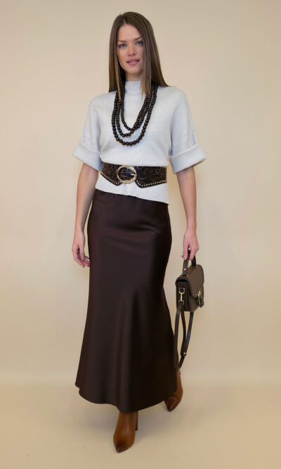 Suknja 48 Osceola - saten UN - coffee