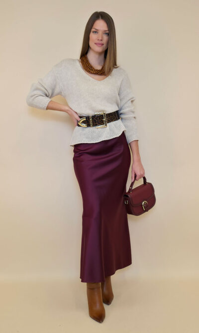 Suknja 48 Osceola - saten UN - bordo