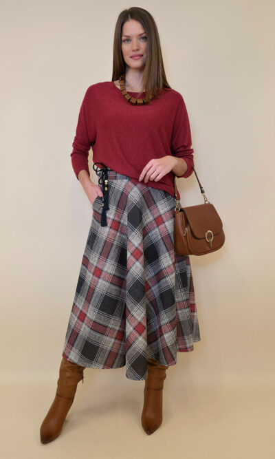 Suknja 34 Tahoe - jersey print tartan kocka - fango