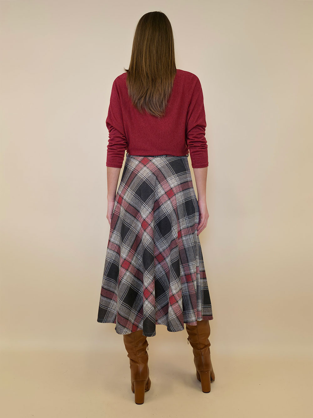 Suknja 34 Tahoe - jersey print tartan kocka - fango