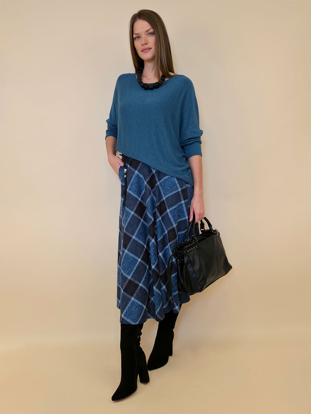 Suknja 34 Tahoe - jersey print tartan kocka - ottanio