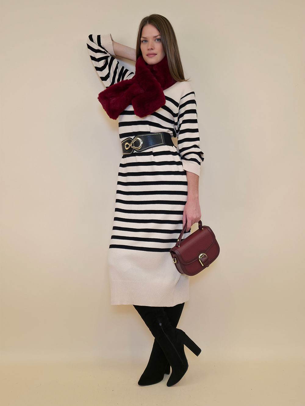 Haljina 56 Arimo - plt crne pruge