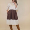 Haljina 56 Salida - jersey bicolor - beige/brown