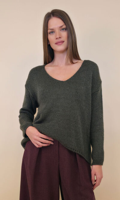 Pulover 36 Garrison - plt UN mohair - military