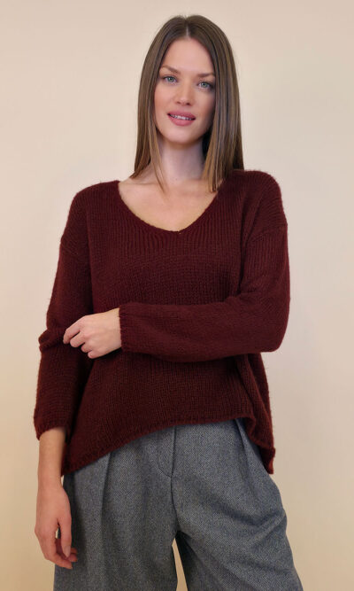 Pulover 36 Garrison - plt UN mohair - burgundy