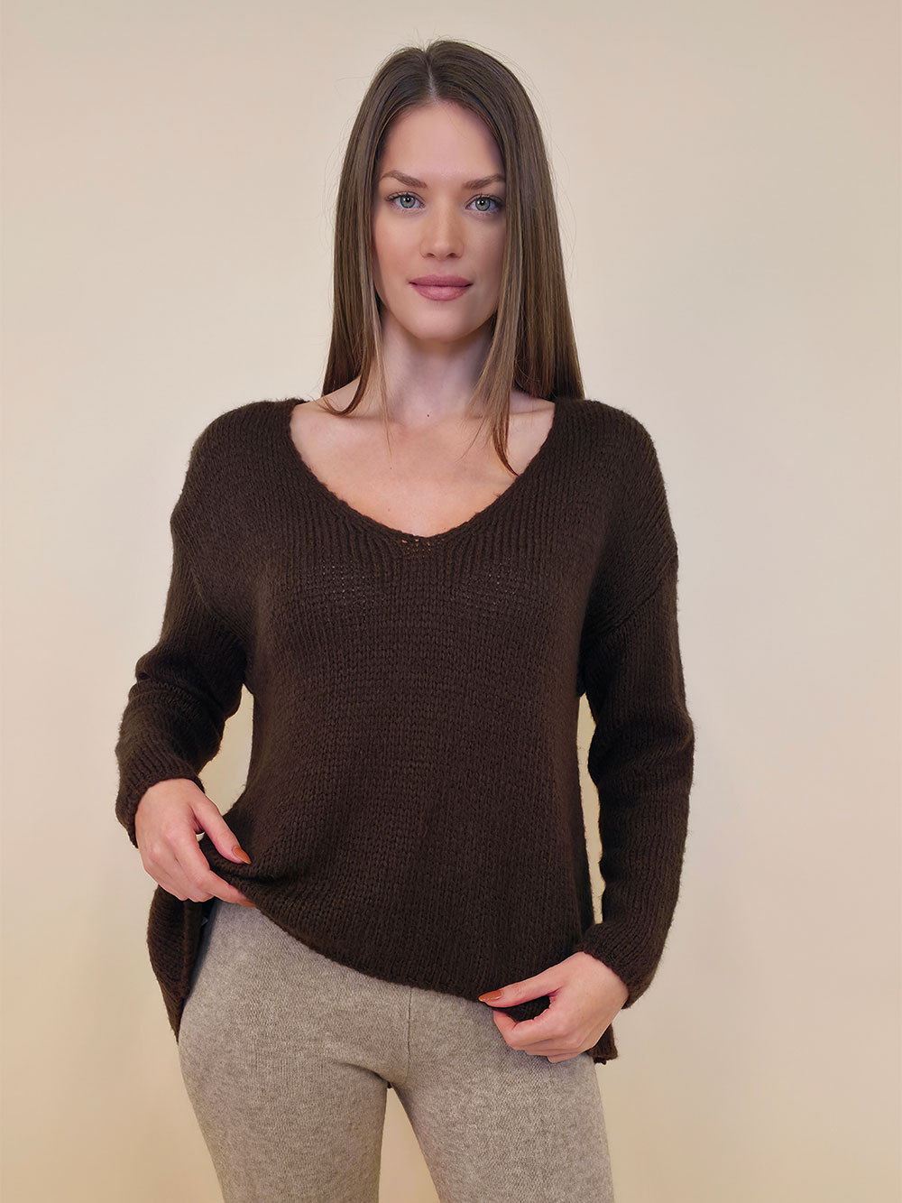 Pulover 36 Garrison - brown - Slika 2