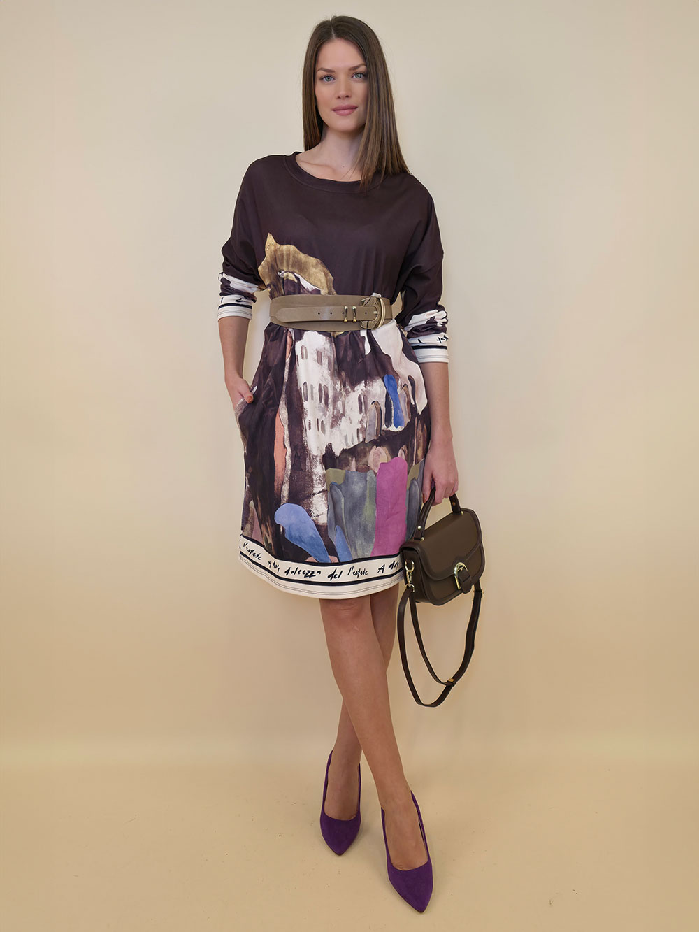 Haljina 52 Del Norte - jersey - Positano brown