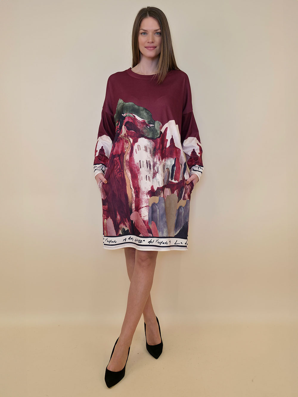 Haljina 52 Del Norte - jersey - Positano burgundy