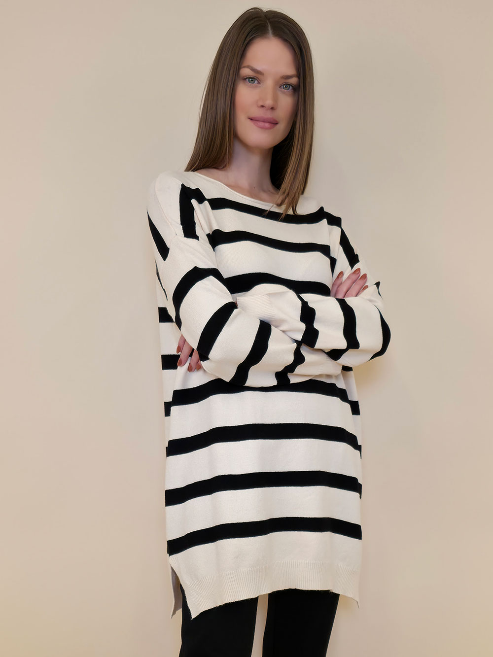 Pulover 58 Ammon - plt pruga beige