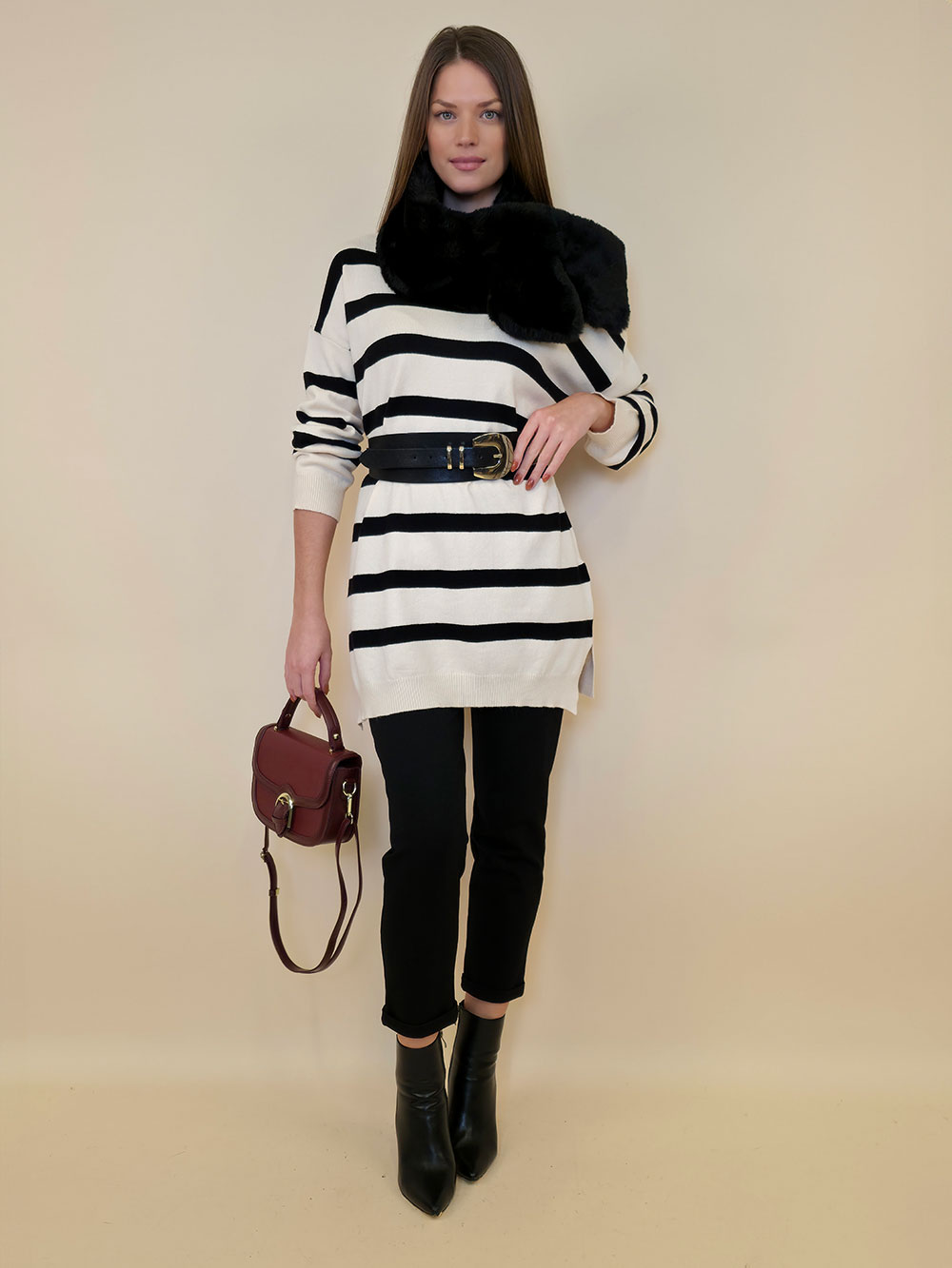 Pulover 58 Ammon - plt pruga beige