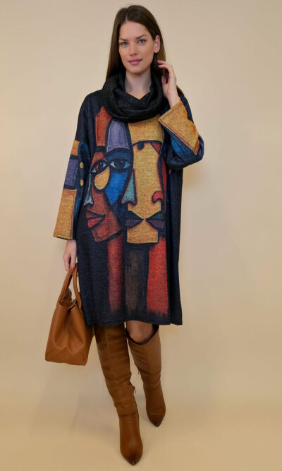 Haljina+šal 48 Arkansas - jersey - Op Art Quartet